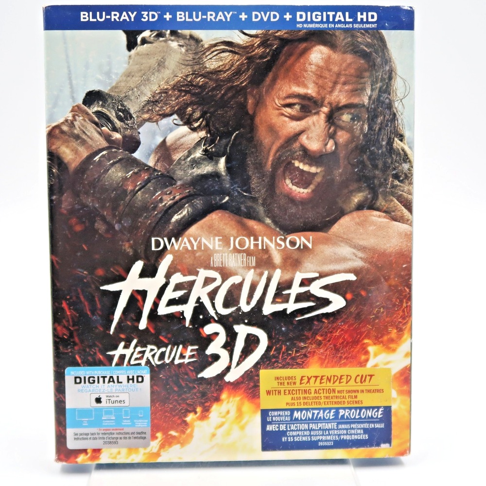 Hercules Blu-ray 3D Blu-ray DVD 2014 Dwayne Johnson Paramount Pictures Movie